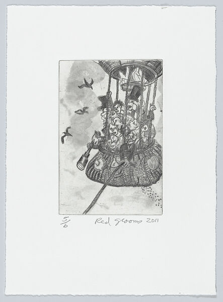 Up, Up, Away, Red Grooms (American, born Nashville, Tennessee, 1937), Drypoint with spit bite aquatint 