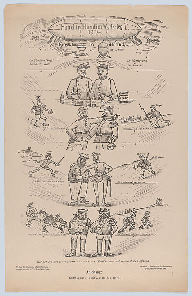 Hand in Hand im Weltkrieg, W. Caminer, Commercial lithograph 