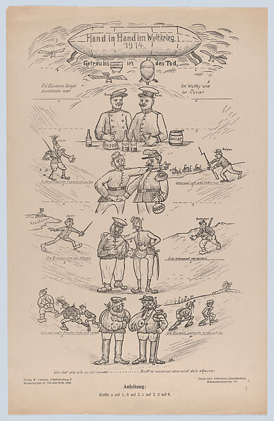 Hand in Hand im Weltkrieg, W. Caminer, Commercial lithograph 