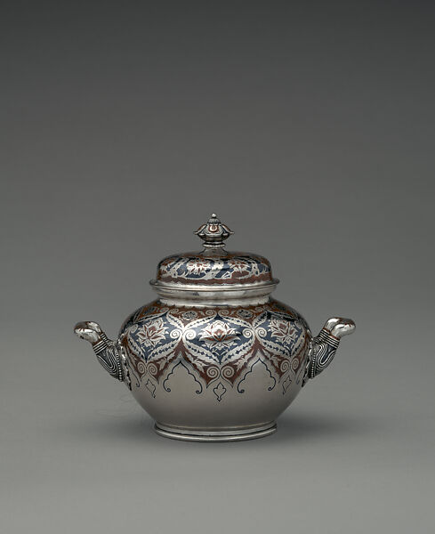 Tea and Coffee Set, Tiffany &amp; Co. (1837–present), Silver, copper, niello, and ivory, American