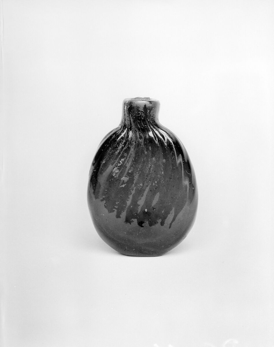 Scent Bottle, Blown pattern-molded glass, American 