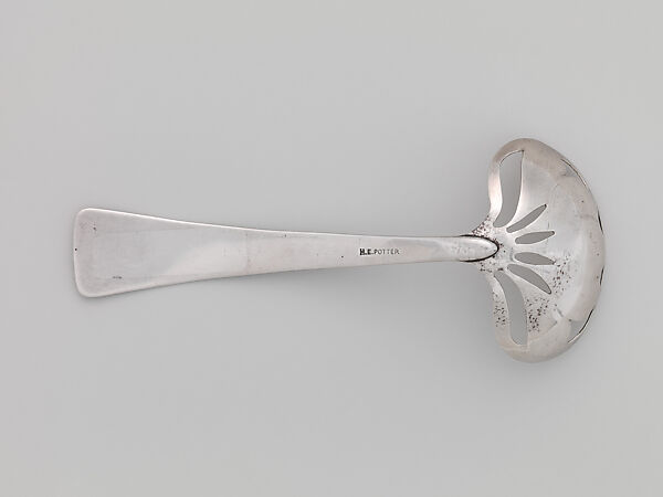Pierced spoon/sifter, Horace E. Potter (American, 1873–1948), Silver and enamel, American