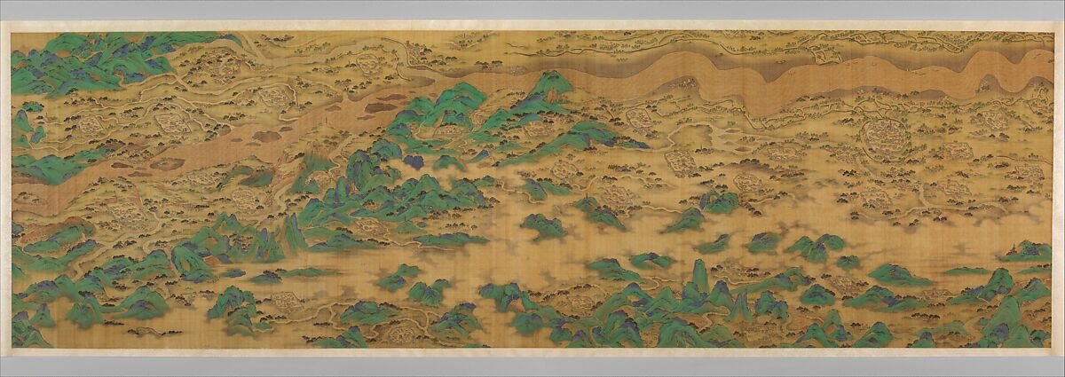 Ten Thousand Miles along the Yellow River, Unidentified artist Chinese, active late 17th–early 18th century, Two handscrolls; ink, color, and gold on silk, China