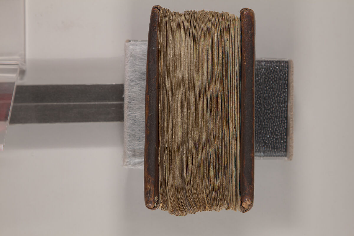 Arganonä Maryam (The Organ of Mary) prayer book, Attributed to Baselyos, also known as "The Ground Hornbill Master" (active late 17th century, Lasta region, Ethiopia), Parchment, pigment ink, wood, leather, fiber