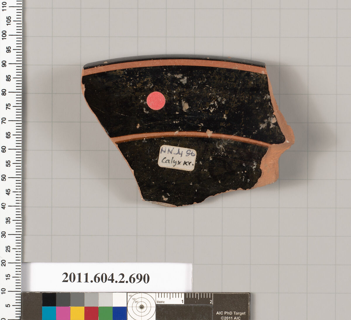 Terracotta fragment of a calyx-krater (bowl for mixing wine and water), Terracotta, Greek, Attic