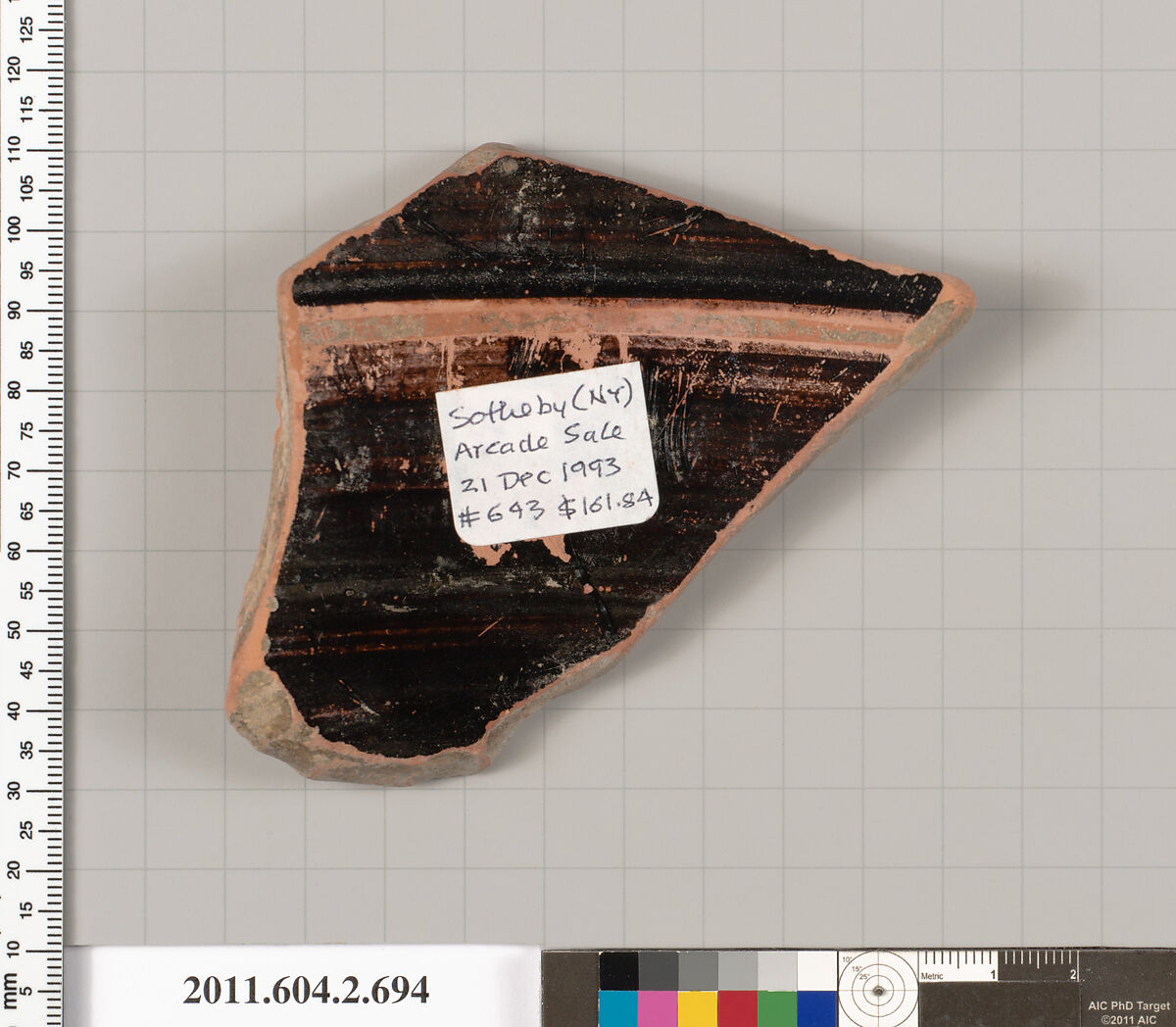 Terracotta fragment of a calyx-krater (bowl for mixing wine and water), Terracotta, Greek, Attic