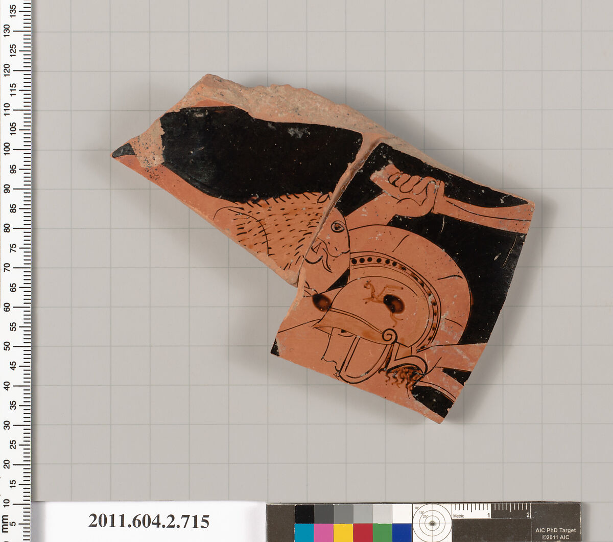 Terracotta fragment of a calyx-krater (bowl for mixing wine and water), Terracotta, Greek, Attic 