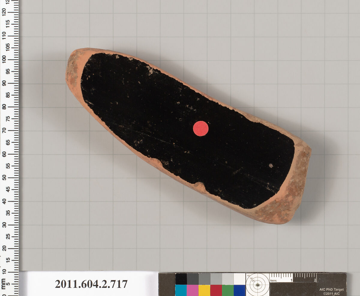 Terracotta fragment of a calyx-krater (bowl for mixing wine and water), Terracotta, Greek, Attic