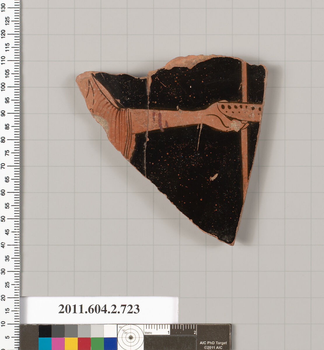 Terracotta fragment of a calyx-krater (bowl for mixing wine and water), Terracotta, Greek, Attic 