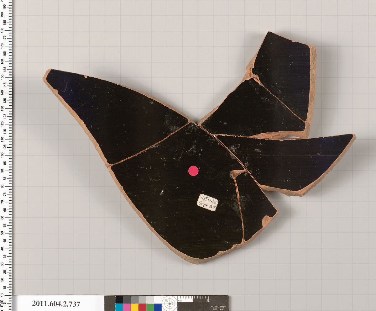 Terracotta fragment of a calyx-krater (bowl for mixing wine and water), Terracotta, Greek, Attic