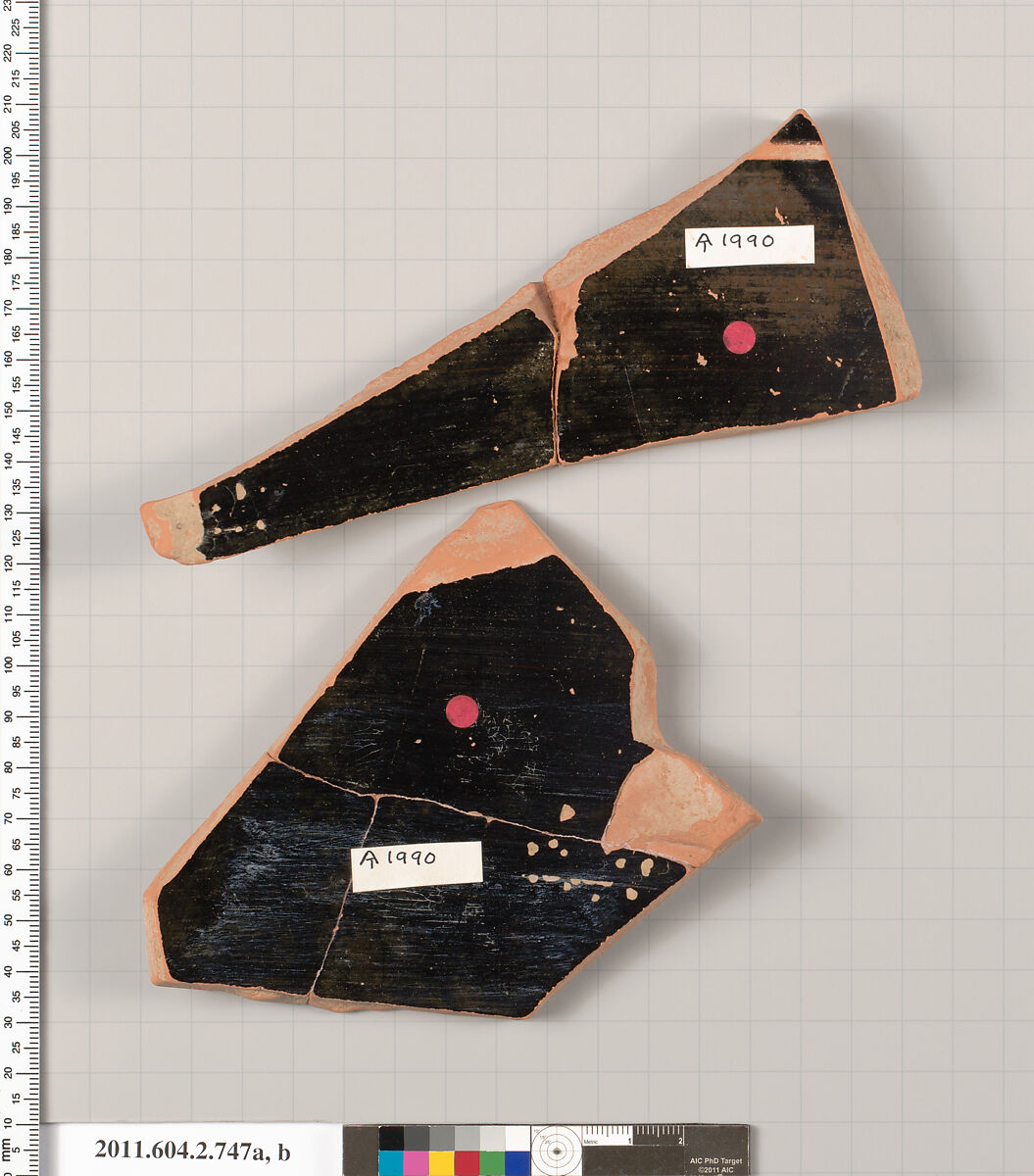 Terracotta fragment of a calyx-krater (bowl for mixing wine and water), Terracotta, Greek, Attic