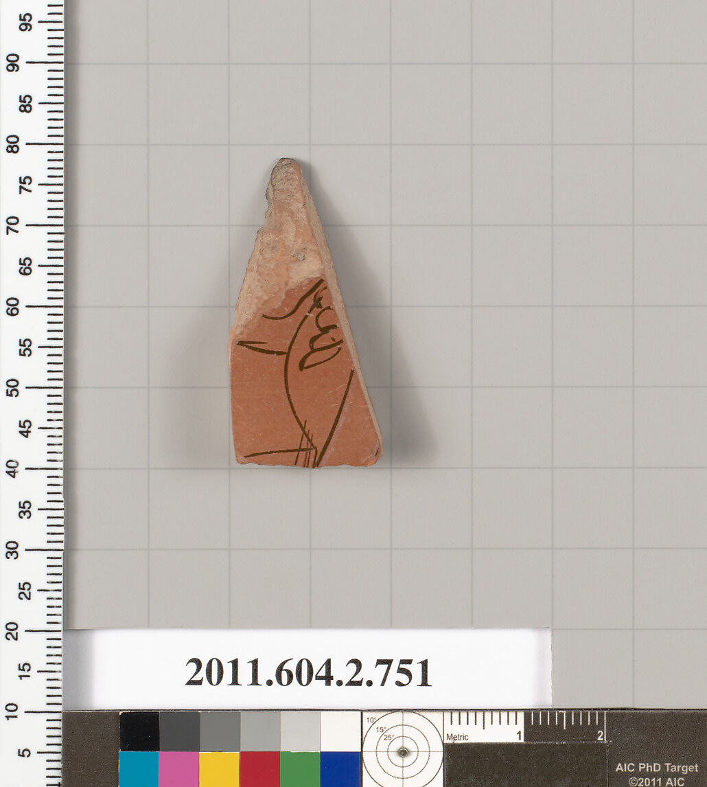 Terracotta fragment of a calyx-krater (bowl for mixing wine and water), Terracotta, Greek, Attic 