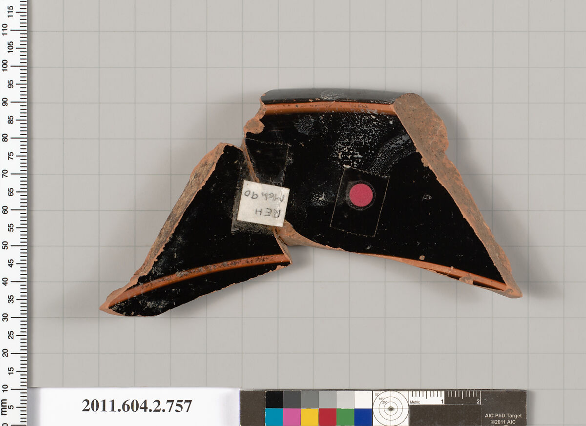 Terracotta fragment of a calyx-krater (bowl for mixing wine and water), Terracotta, Greek, Attic