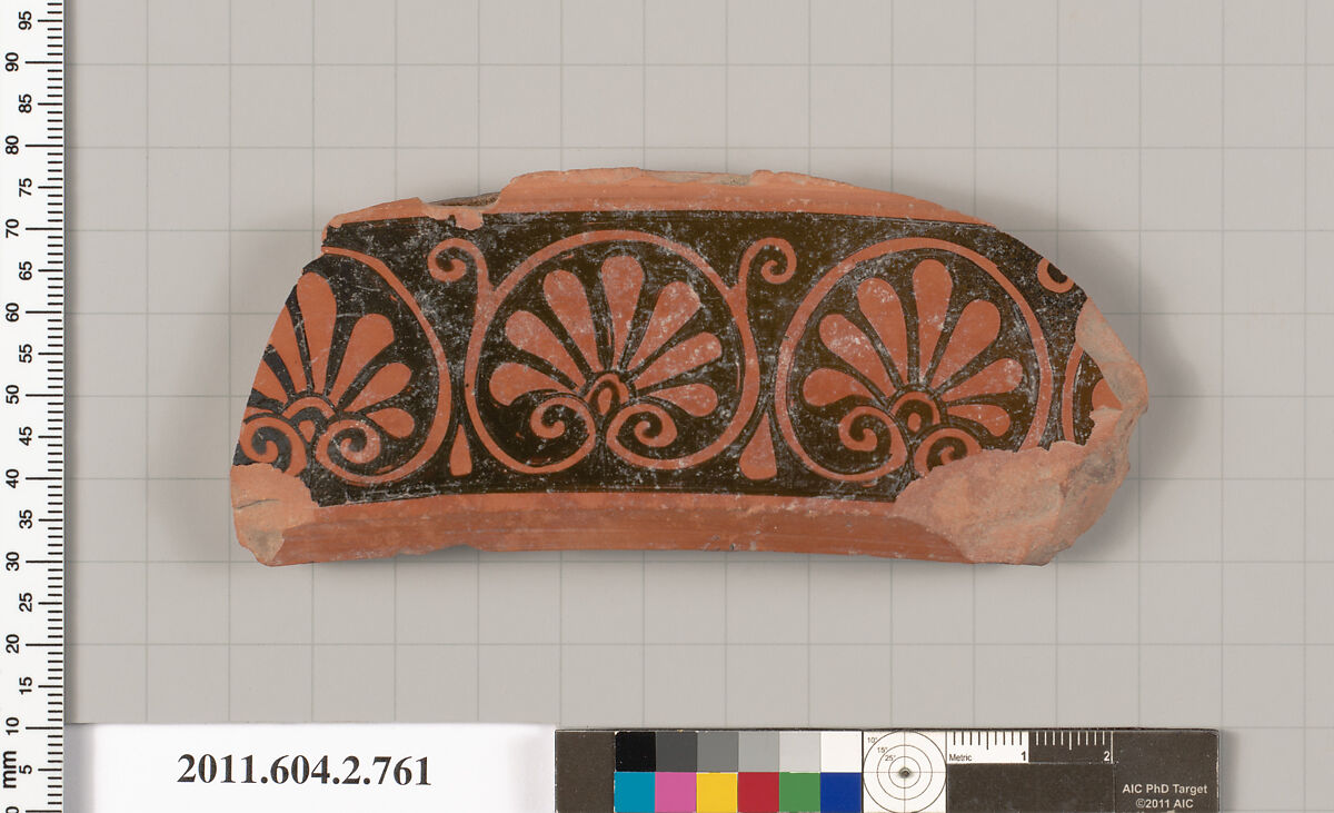 Terracotta fragment of a calyx-krater (bowl for mixing wine and water), Terracotta, Greek, Attic 
