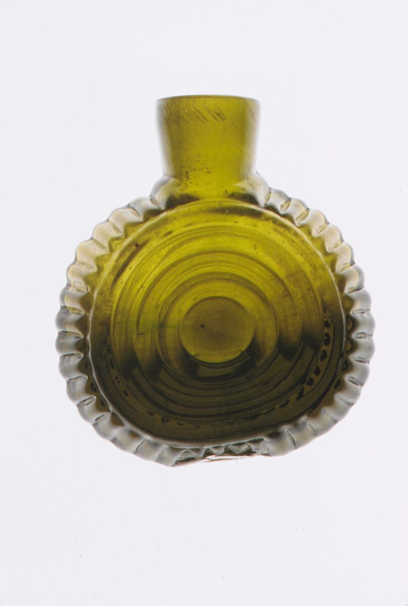 Scent Bottle, Blown pattern-molded glass, American 