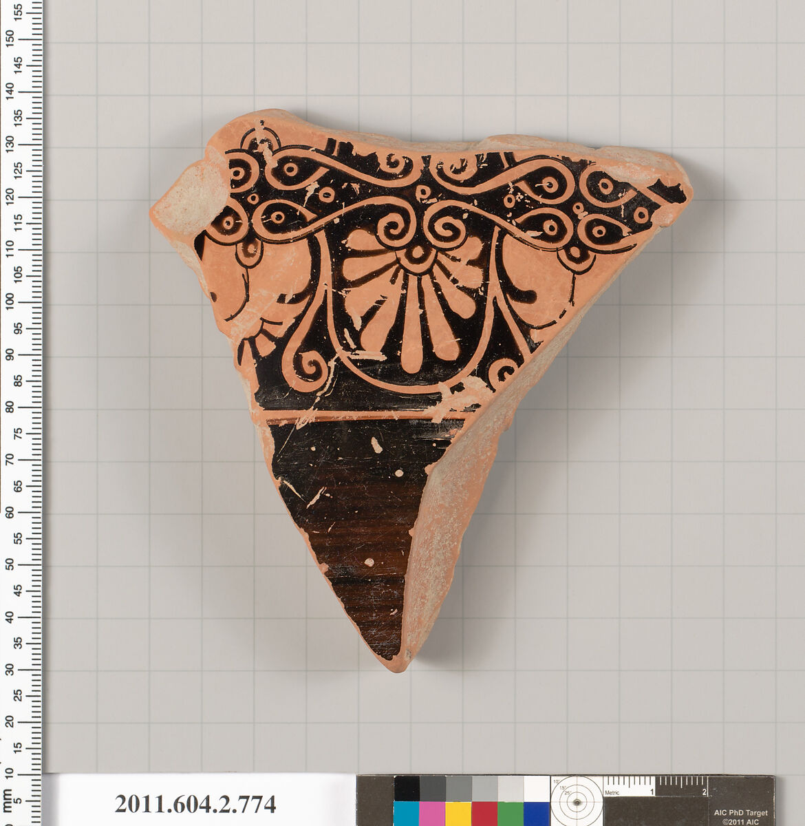 Terracotta fragment of a calyx-krater (bowl for mixing wine and water), Terracotta, Greek, Attic 