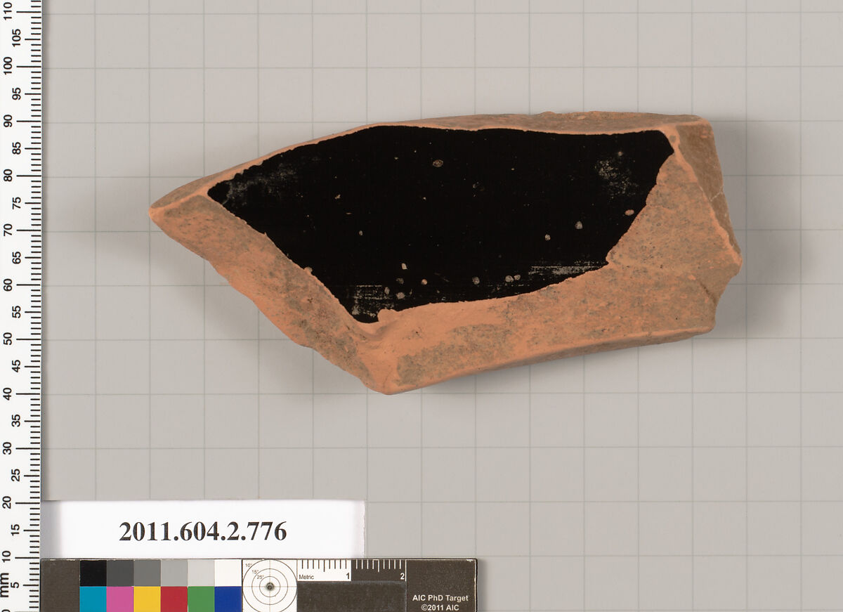 Terracotta fragment of a calyx-krater (bowl for mixing wine and water), Terracotta, Greek, Attic