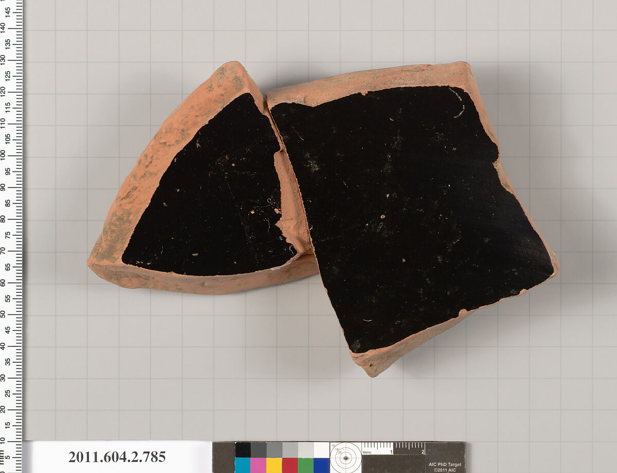 Terracotta fragment of a calyx-krater (bowl for mixing wine and water), Terracotta, Greek, Attic