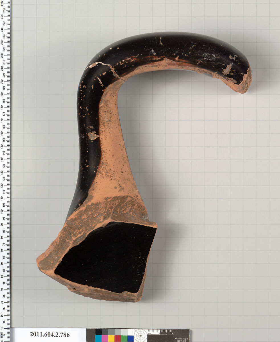 Terracotta fragment of a calyx-krater (bowl for mixing wine and water), Terracotta, Greek, Attic