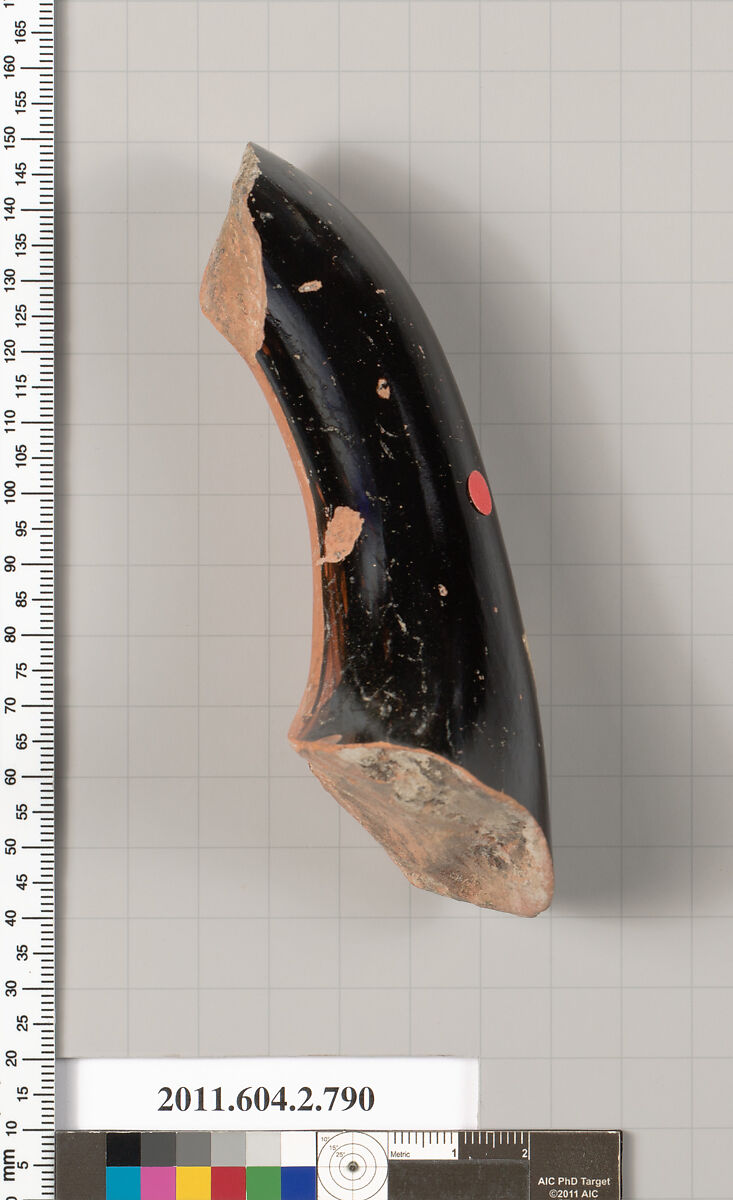Terracotta fragment of a calyx-krater (bowl for mixing wine and water), Terracotta, Greek, Attic 