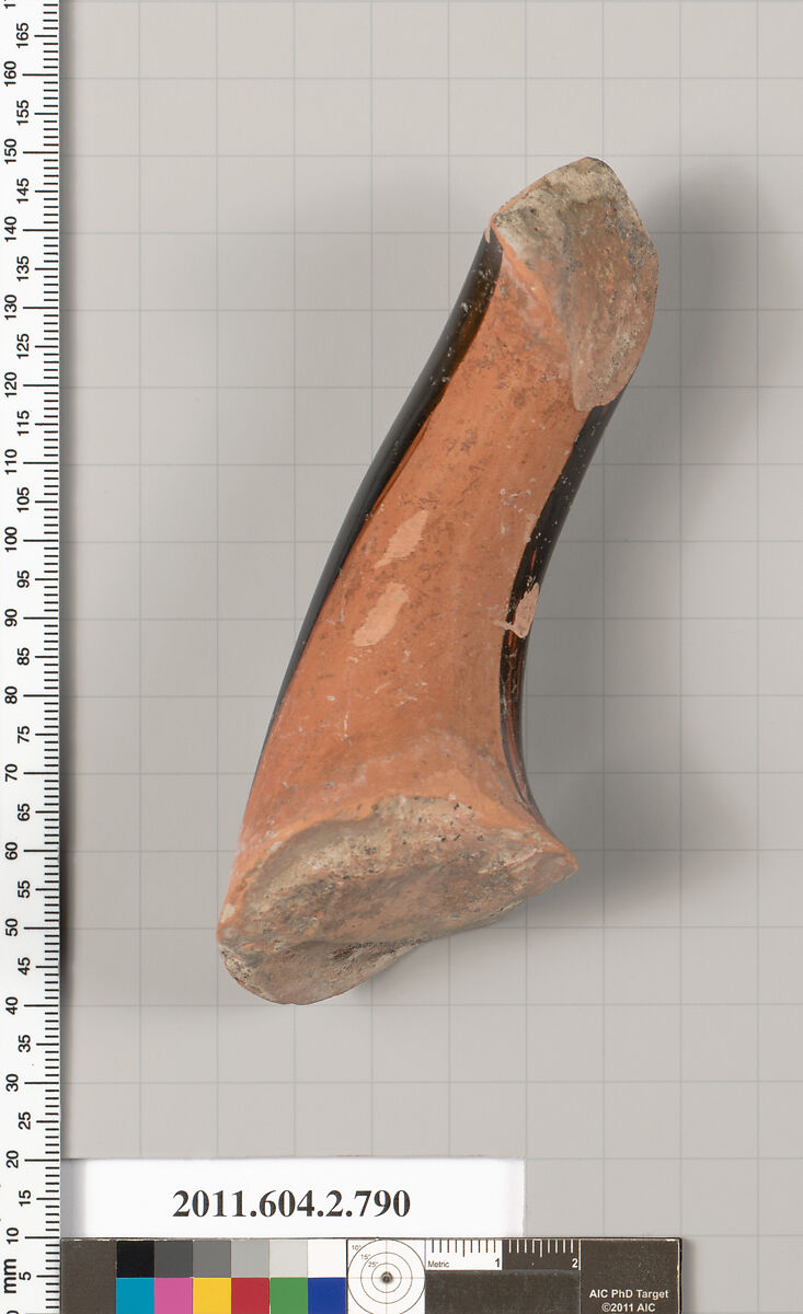 Terracotta fragment of a calyx-krater (bowl for mixing wine and water), Terracotta, Greek, Attic