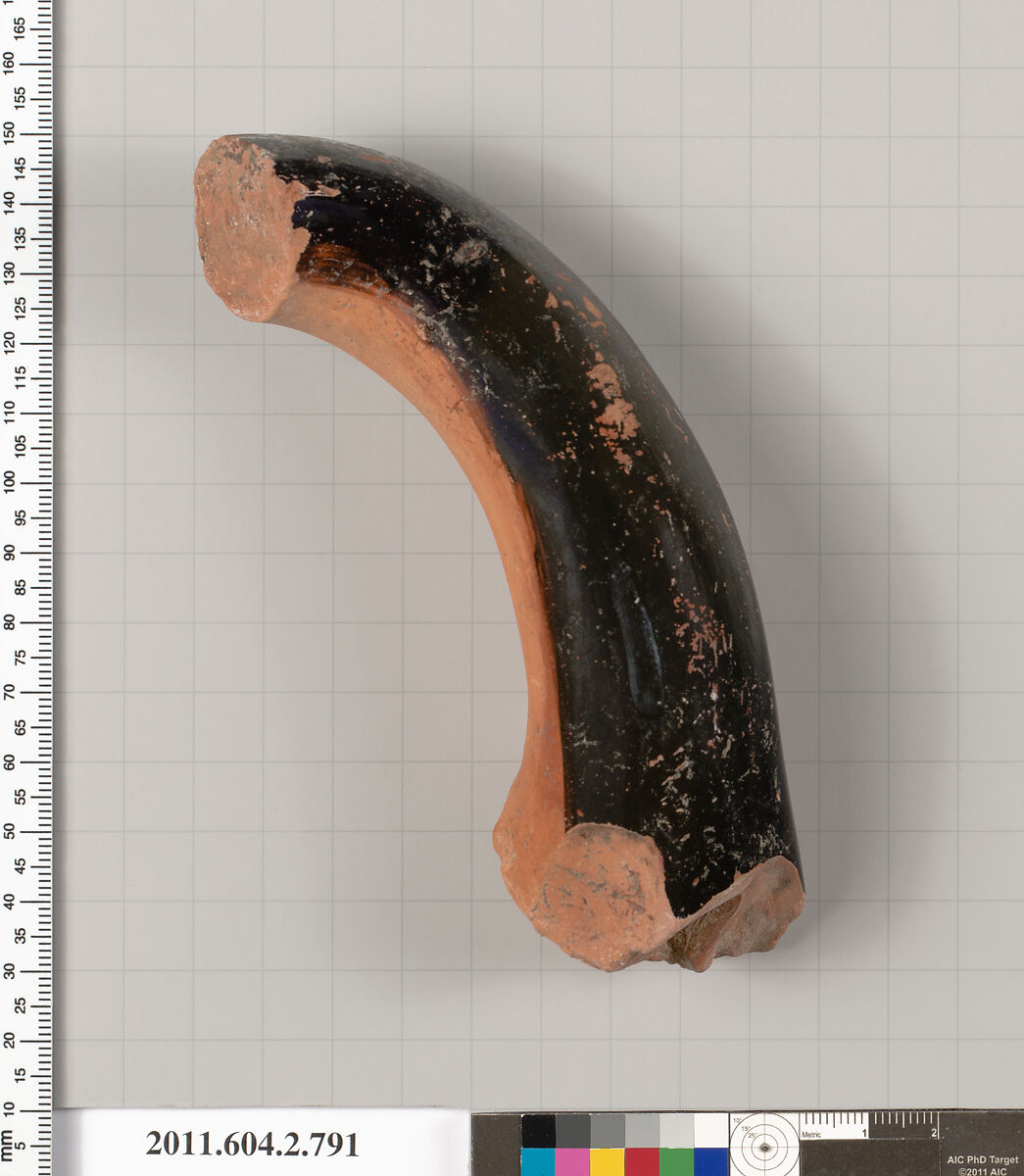 Terracotta fragment of a calyx-krater (bowl for mixing wine and water), Terracotta, Greek, Attic 