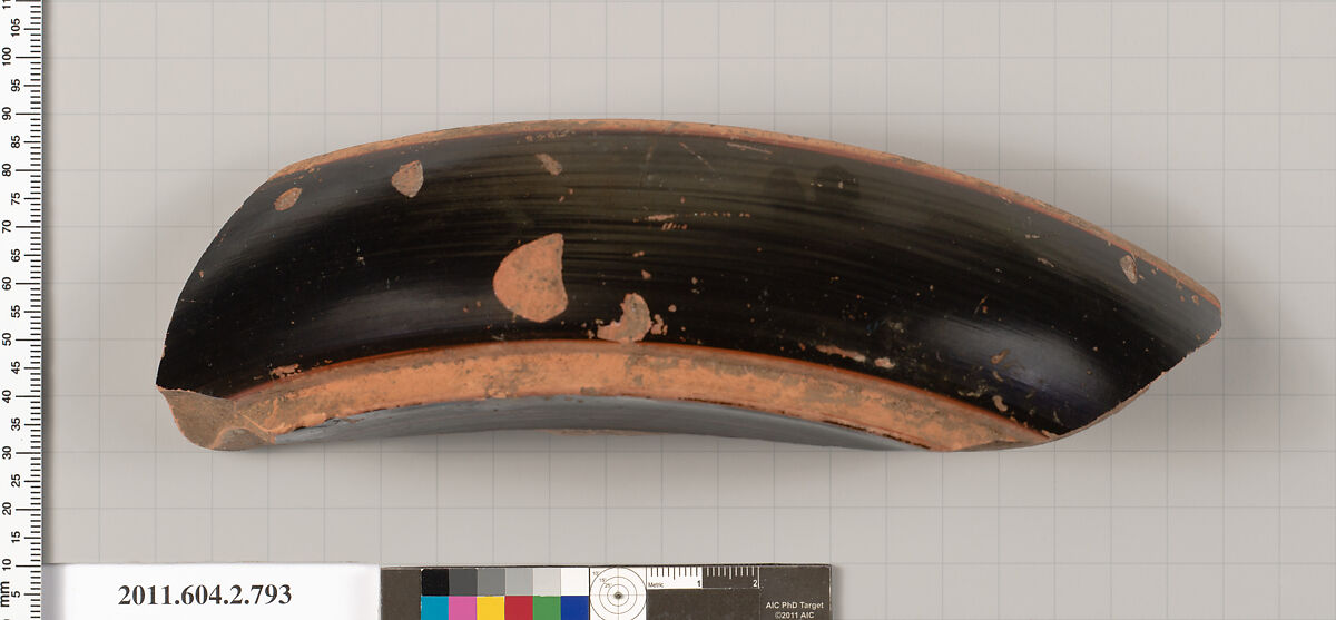Terracotta fragment of a calyx-krater (bowl for mixing wine and water), Terracotta, Greek, Attic 