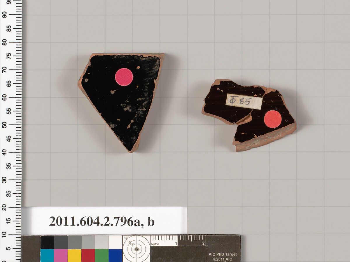 Terracotta fragments of calyx-kraters (bowls for mixing wine and water), Terracotta, Greek, Attic