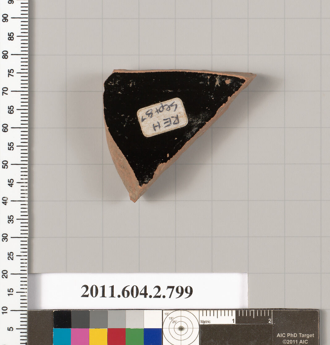 Terracotta fragment of a calyx-krater (bowl for mixing wine and water), Terracotta, Greek, Attic