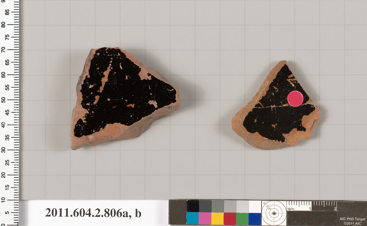 Terracotta fragments of calyx-kraters (bowls for mixing wine and water), Terracotta, Greek, Attic