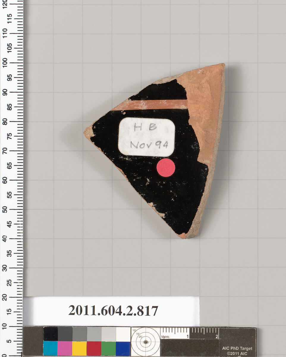 Terracotta fragment of a bell-krater (bowl for mixing wine and water), Terracotta, Greek, Attic