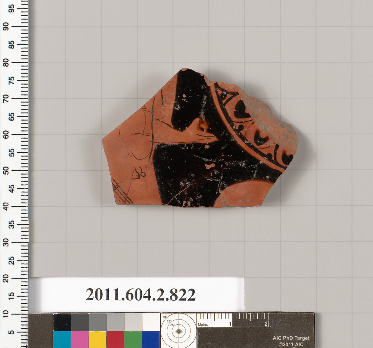 Terracotta fragment of a bell-krater (bowl for mixing wine and water), Terracotta, Greek, Attic 