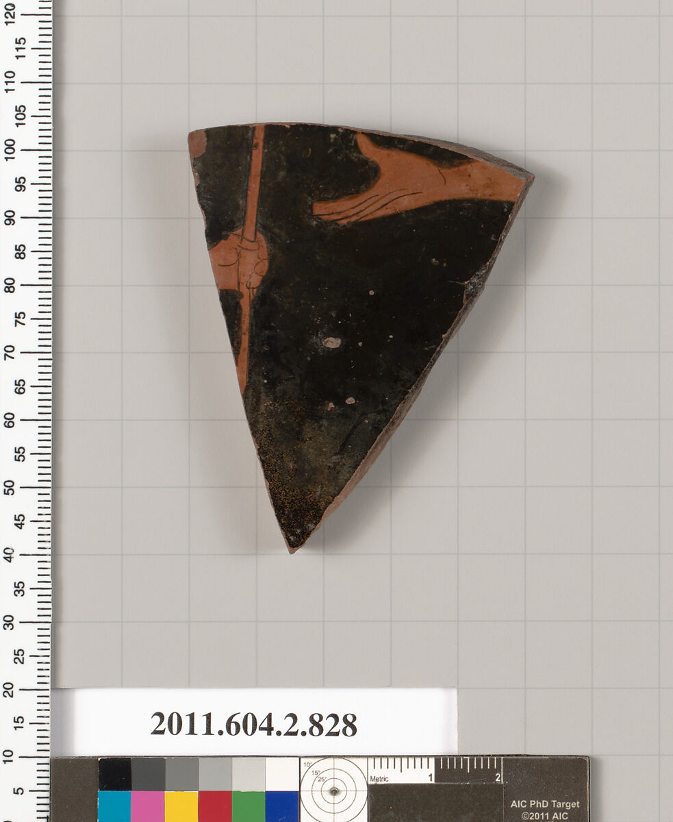 Terracotta fragment of a bell-krater (bowl for mixing wine and water), Terracotta, Greek, Attic 