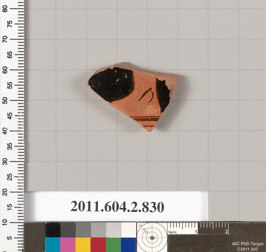 Terracotta fragment of a bell-krater (bowl for mixing wine and water), Terracotta, Greek, Attic 
