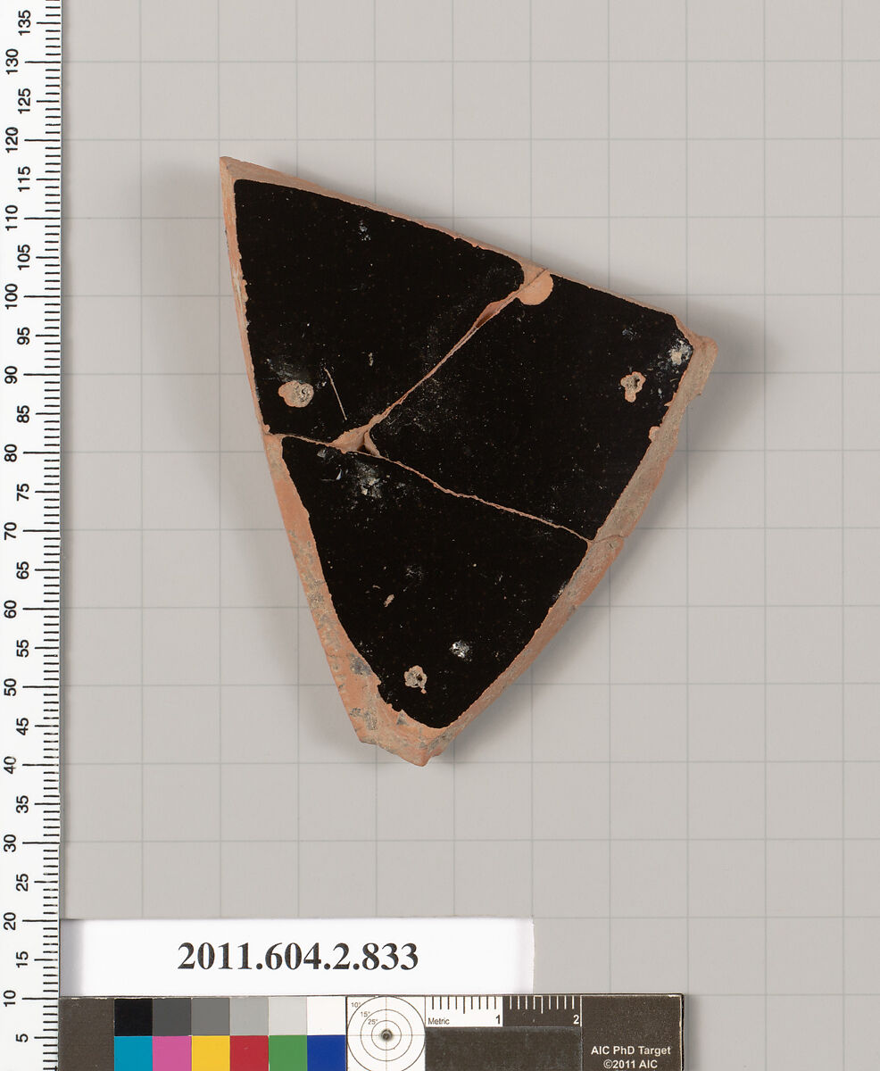 Terracotta fragment of a bell-krater (bowl for mixing wine and water), Terracotta, Greek, Attic
