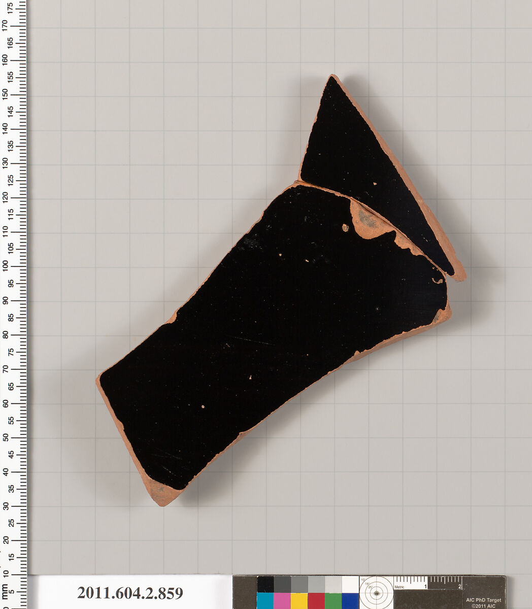 Terracotta fragment of a bell-krater (bowl for mixing wine and water), Terracotta, Greek, Attic