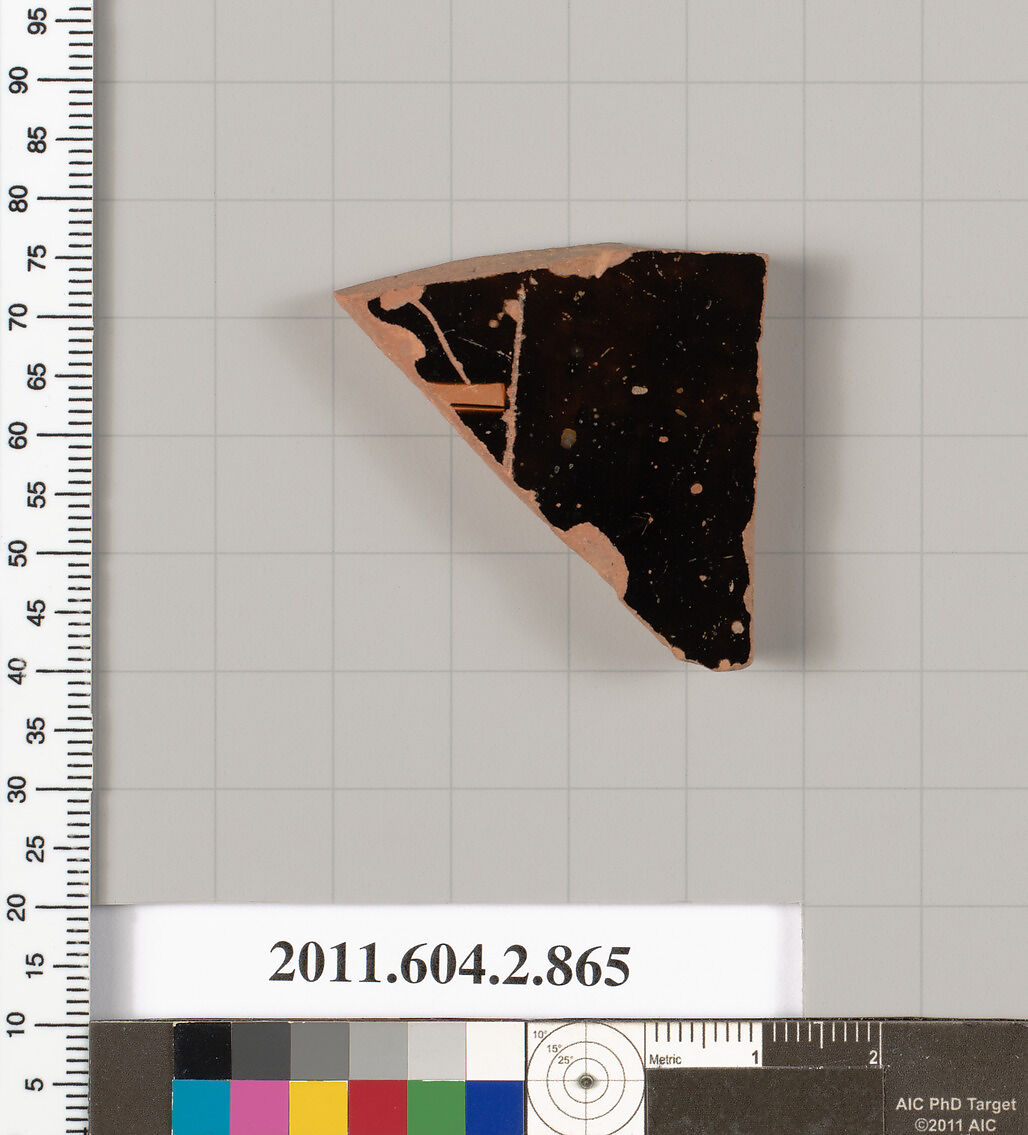 Terracotta fragment of a bell-krater (bowl for mixing wine and water), Terracotta, Greek, Attic 