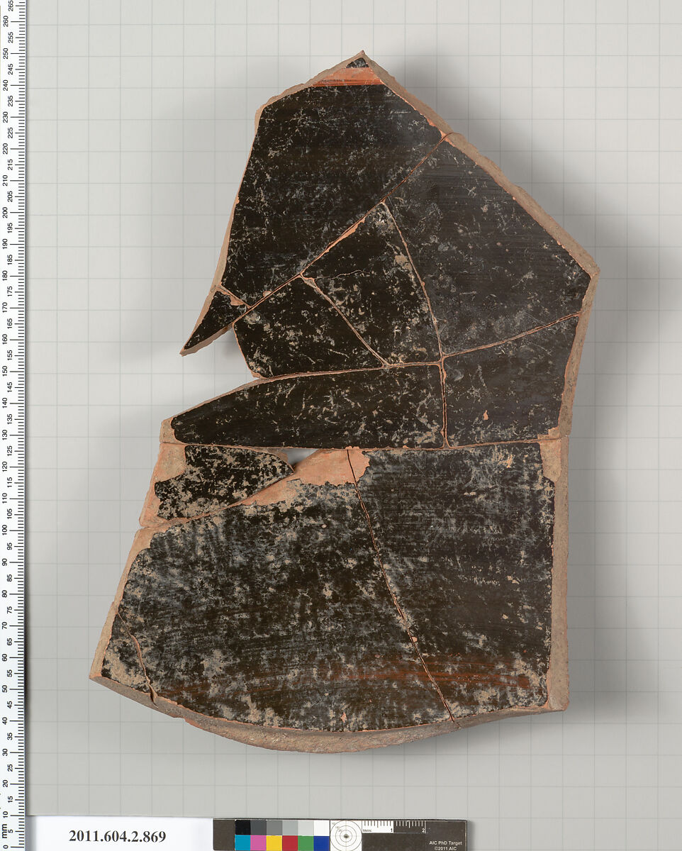 Terracotta fragment of a bell-krater (bowl for mixing wine and water), Terracotta, Greek, Attic
