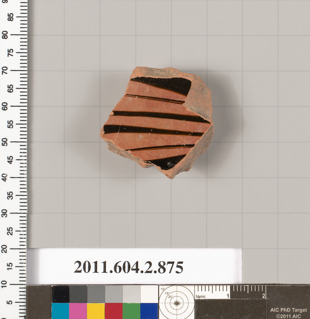 Terracotta fragment of a bell-krater (bowl for mixing wine and water), Terracotta, Greek, Attic