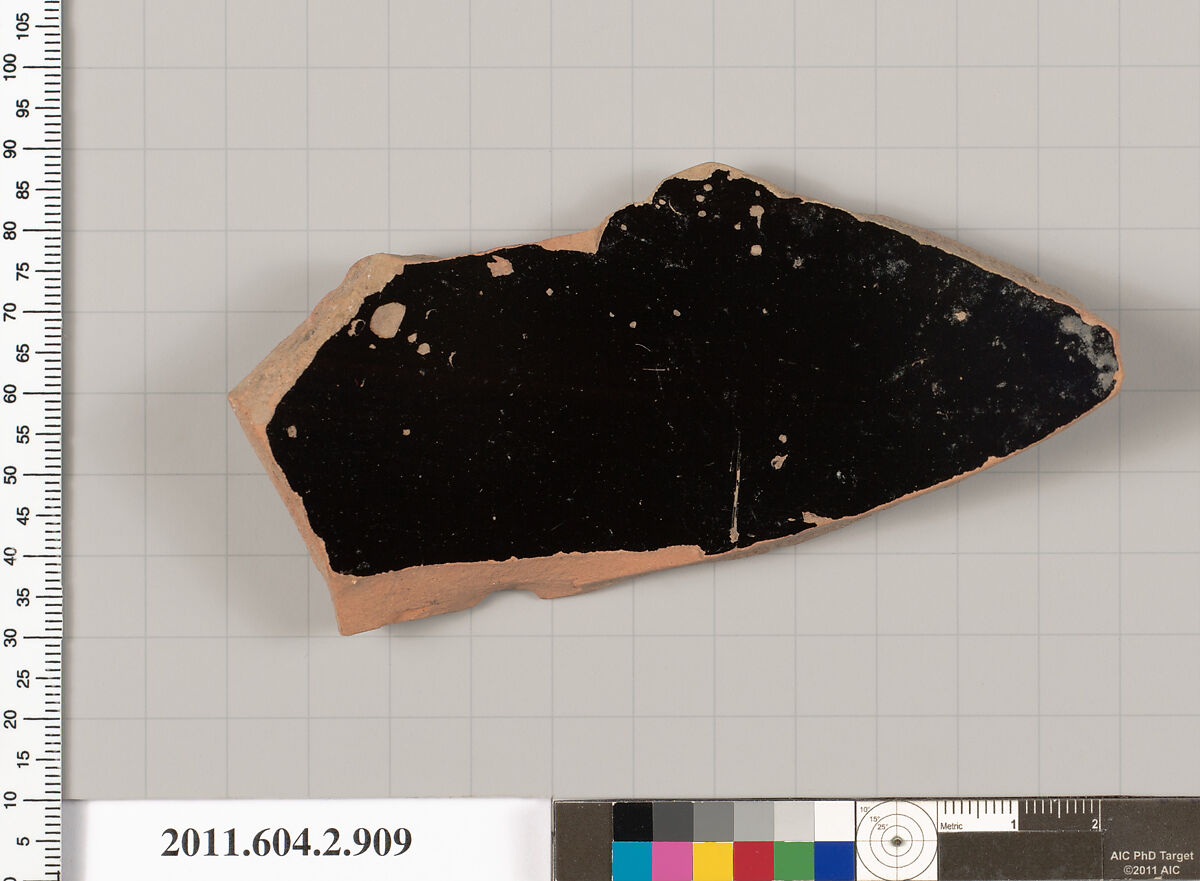 Terracotta fragment of a bell-krater (bowl for mixing wine and water)?, Terracotta, Greek, Attic
