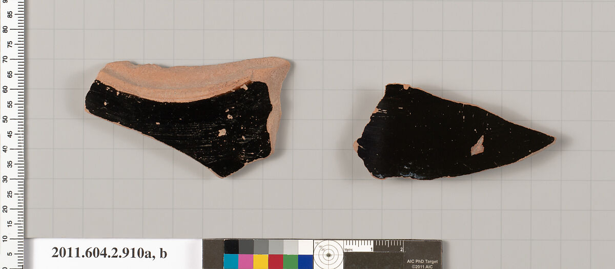 Terracotta fragments of bell-kraters (bowls for mixing wine and water)?, Terracotta, Greek, Attic