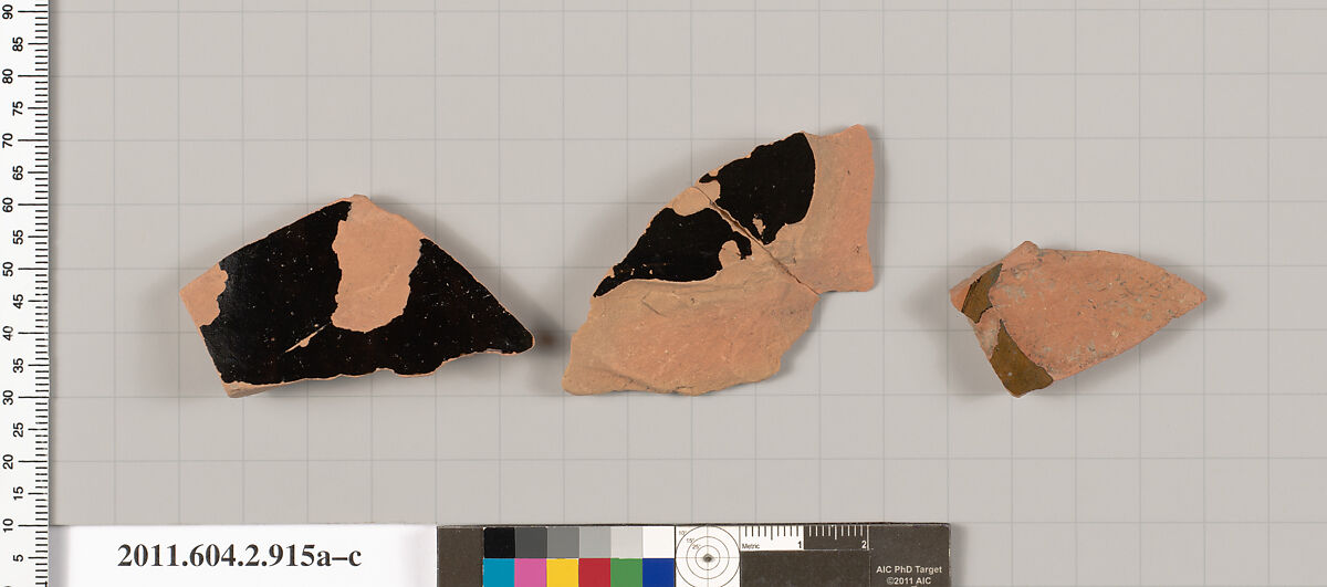 Terracotta fragments of bell-kraters (bowls for mixing wine and water)?, Terracotta, Greek, Attic 