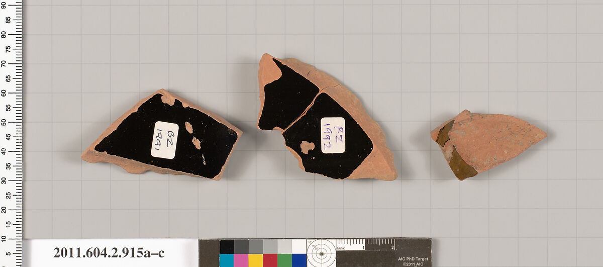 Terracotta fragments of bell-kraters (bowls for mixing wine and water)?, Terracotta, Greek, Attic