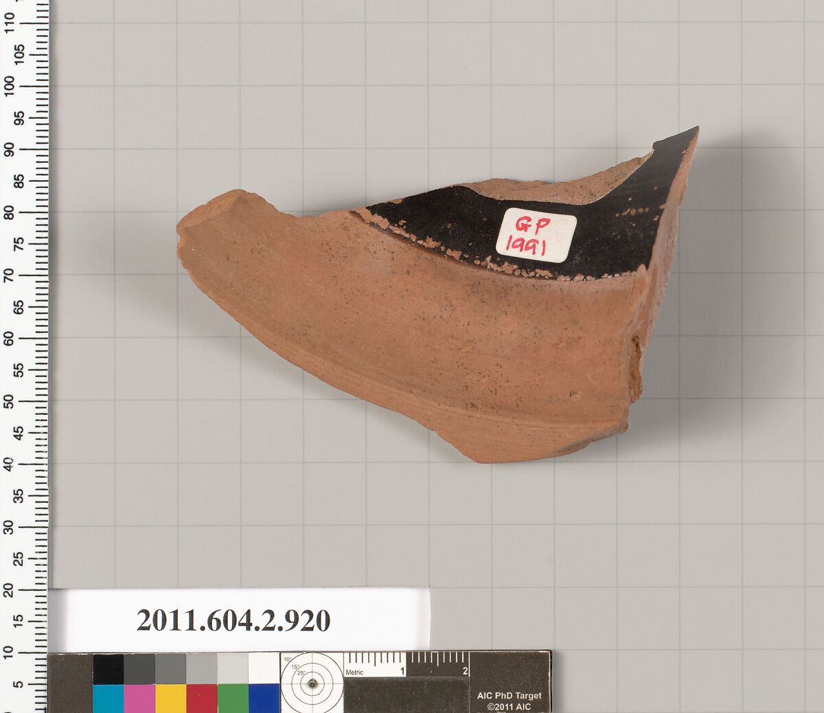 Terracotta fragment of a hydria: kalpis (water jar), Terracotta, Greek, Attic