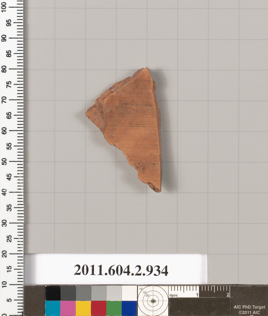 Terracotta fragment of a hydria: kalpis (water jar), Terracotta, Greek, Attic