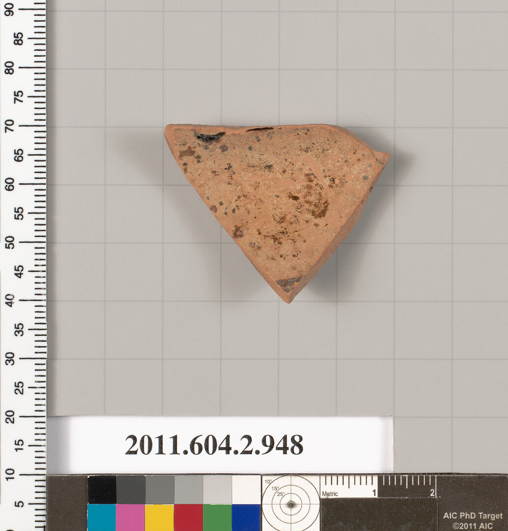 Terracotta fragment of an oinochoe (jug), Terracotta, Greek, Attic