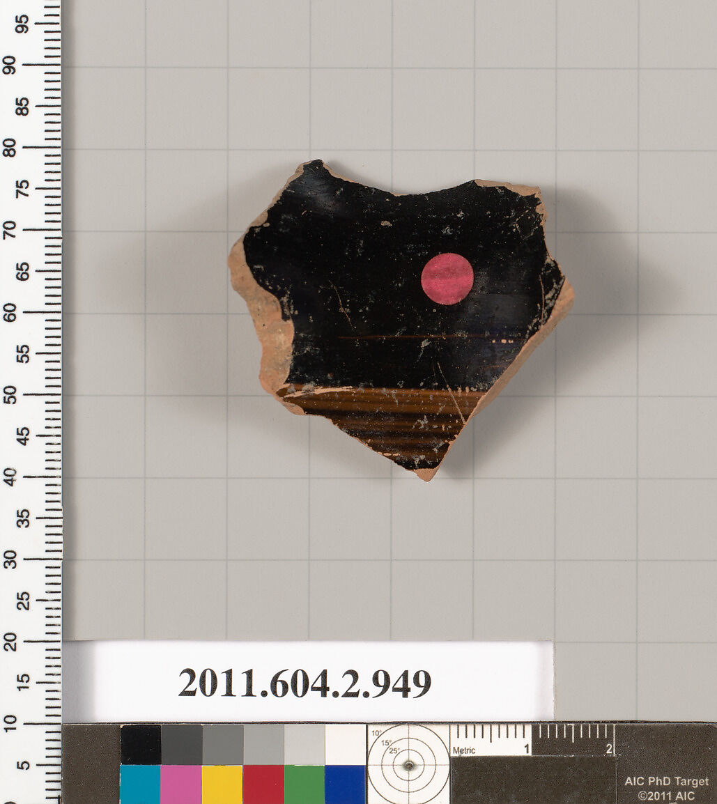 Terracotta fragment of an oinochoe (jug), Terracotta, Greek, Attic