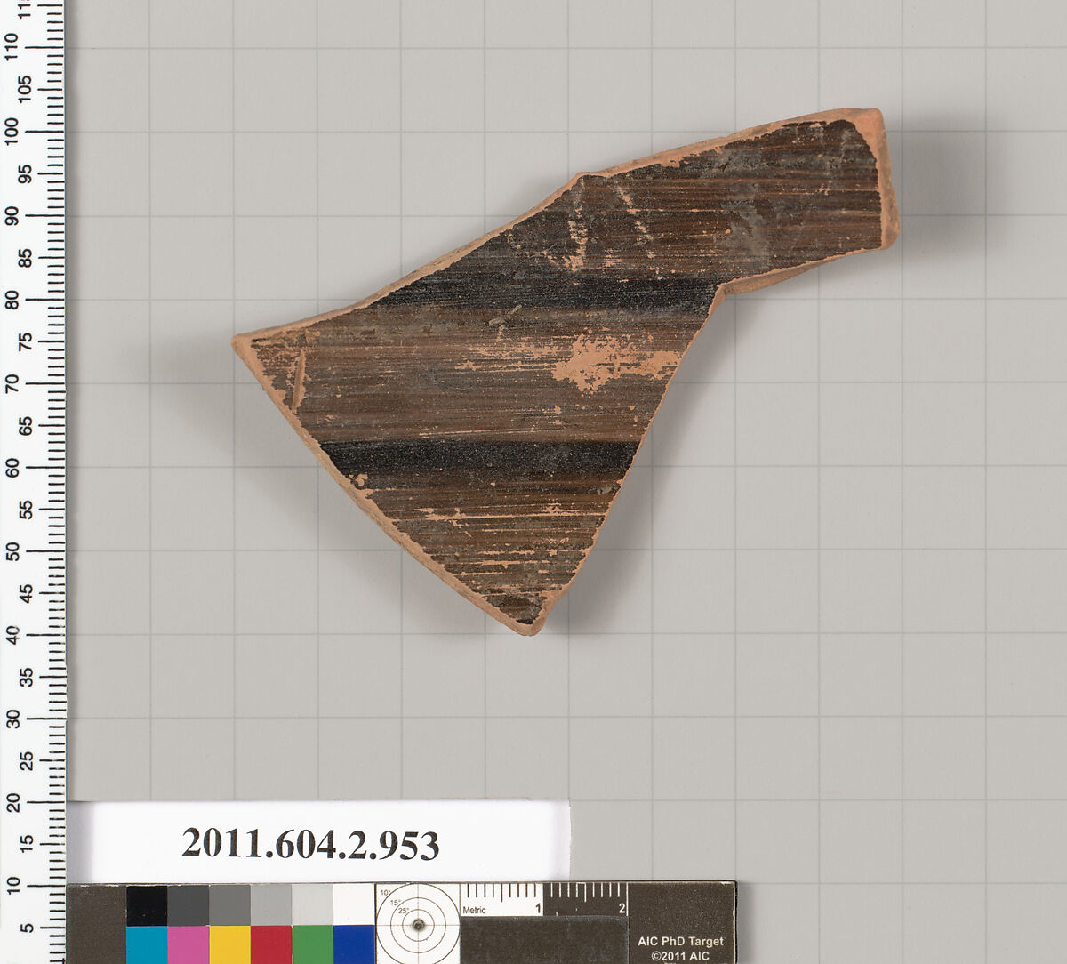 Terracotta fragment of an oinochoe (jug), Terracotta, Greek, Attic
