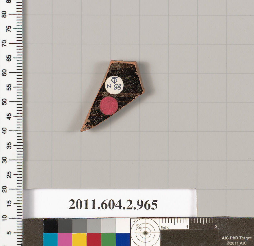 Terracotta fragment of an oinochoe (jug), Terracotta, Greek, Attic