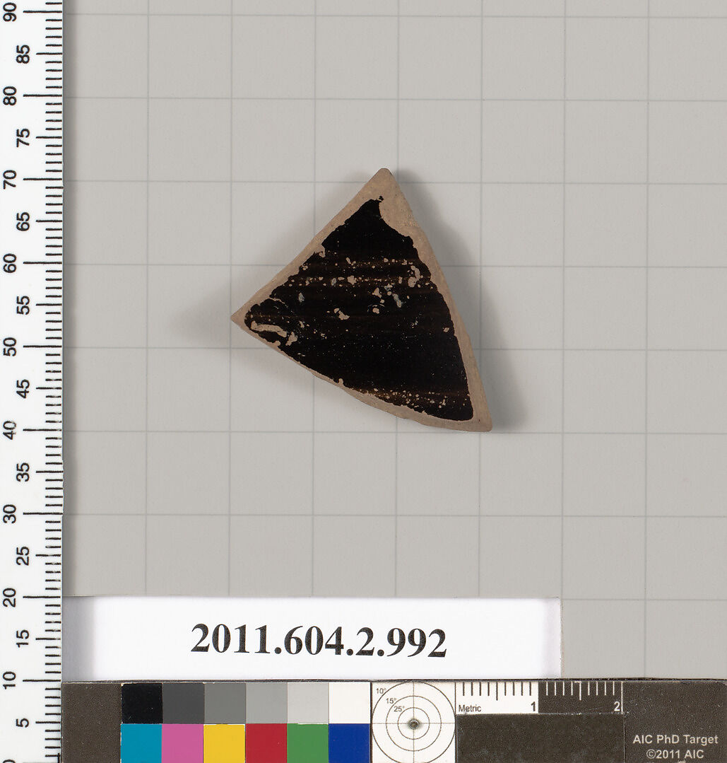 Terracotta fragment of an oinochoe (jug), Terracotta, Greek, Attic
